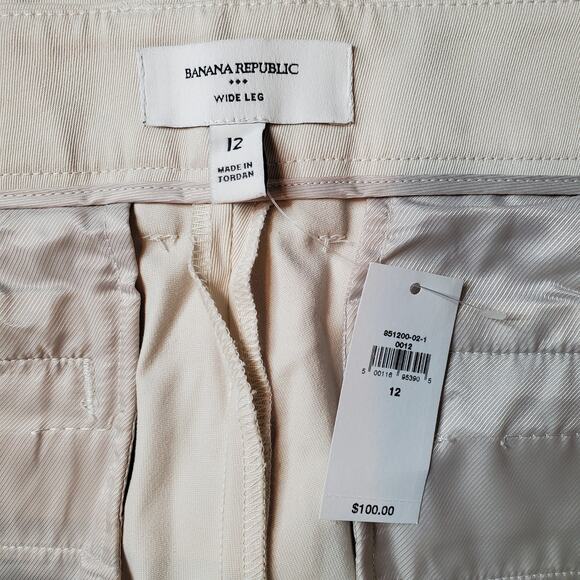 Banana Republic Women's Size 12 NWT Stretch-Cotton Icon Trouser Beige 851200 - Picture 7 of 9